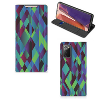 Samsung Galaxy Note20 Stand Case Abstract Green Blue - thumbnail