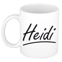 Naam cadeau mok / beker Heidi met sierlijke letters 300 ml - thumbnail