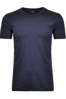 RAGMAN Regular Fit T-Shirt ronde hals donkerblauw, Effen