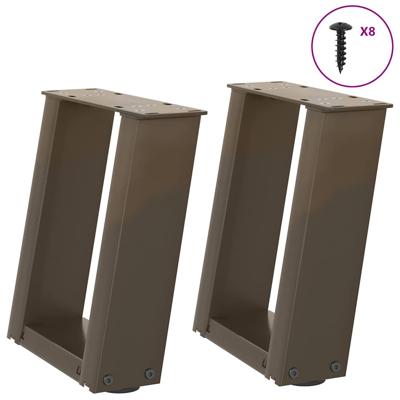 Salontafelpoten 2 st U-vormig 30x(30-31) cm staal naturel