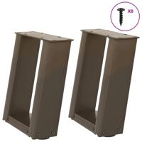 Salontafelpoten 2 st U-vormig 30x(30-31) cm staal naturel
