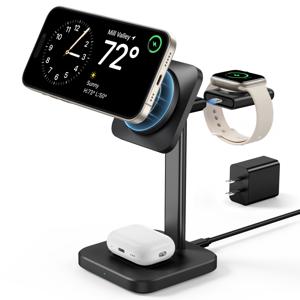 3-in-1 Watch Wireless Charging Set (HaloLock) - Black - US-Plug