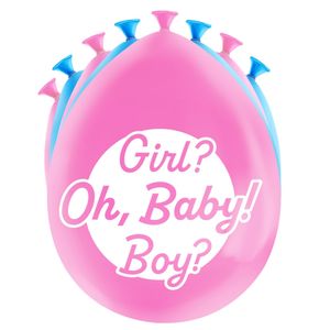 8x stuks Gender reveal party ballonnen - roze/blauw - latex - ca 30 cm