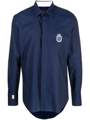 Billionaire chemise Silver Cut à logo imprimé - Bleu