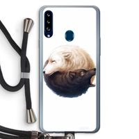 Yin Yang Wolves: Samsung Galaxy A20s Transparant Hoesje met koord