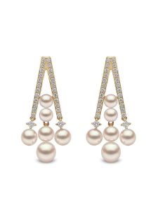 Yoko London boucles d'oreilles Sleek en or 18ct ornées de perles d'Akoya et diamants