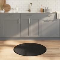 Vloerkleed rond 80 cm bamboe zwart