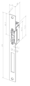 Effeff 13805RR Elektrische inbouw deuropener type 138 | spanningsloos ontgrendeld | met diode | met schootsignalering | fafix | 24V= | DIN links en