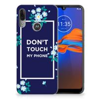 Motorola Moto E6 Plus Silicone-hoesje Flowers Blue DTMP