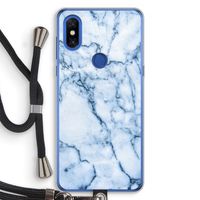 Blauw marmer: Xiaomi Mi Mix 3 Transparant Hoesje met koord