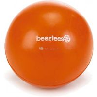 Rubber bal massief hondenspeeltje oranje 9 cm - thumbnail