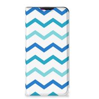 Xiaomi Redmi 9 Hoesje met Magneet Zigzag Blauw