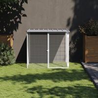 VidaXL Kippenhok met dak 103x98x90 cm gegalvaniseerd staal lichtgrijs