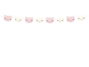 Feestslinger Katten Roze/Wit (1,4m)