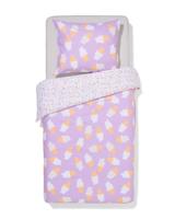 HEMA Kinderdekbedovertrek 140x200cm zacht katoen ijsjes (lila)