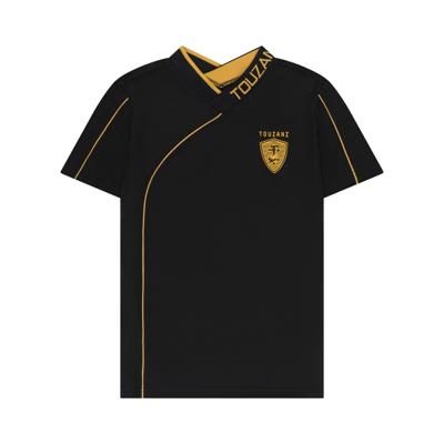 Touzani zomer voetbal shirt jongens - zwart - Kohaku