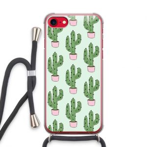 Cactus Lover: iPhone SE 2020 Transparant Hoesje met koord
