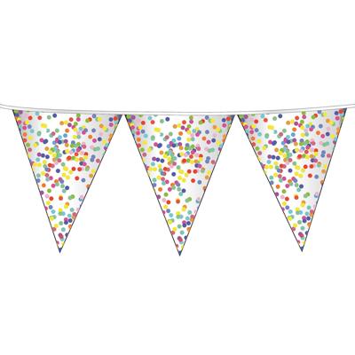 Confetti vlaggenlijn - 10 meter - plastic - verjaardag/feest versiering - Kinderfeestje