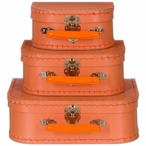 Kraamkado koffertje oranje 16 cm - Kinderkoffers