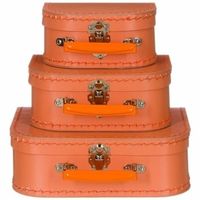Kraamkado koffertje oranje 16 cm - Kinderkoffers - thumbnail