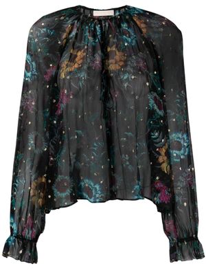 Ulla Johnson Blouse met bloemenprint - Zwart
