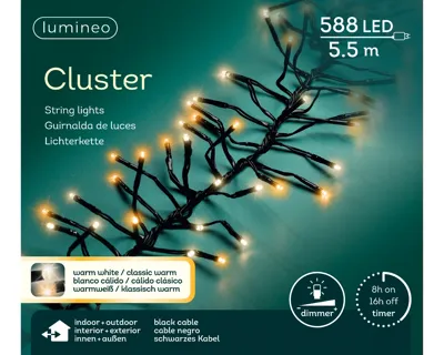 Lumineo Clusterverlichting 5.5m 588led Warm wit/ Klassisk warm