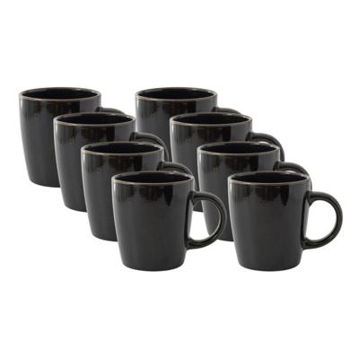 Home Deco Factory Mok - 8x - zwart - 40 cl - keramiek - vaatwasserbestendig Home Deco Factory Mok - 8x - zwart - 40 cl - keramiek - vaatwasserbestendig