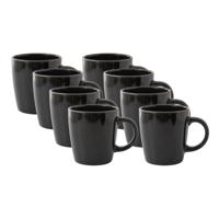 Home Deco Factory Mok - 8x - zwart - 40 cl - keramiek - vaatwasserbestendig