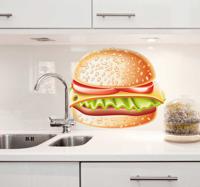 Sticker keuken belegde hamburger - thumbnail