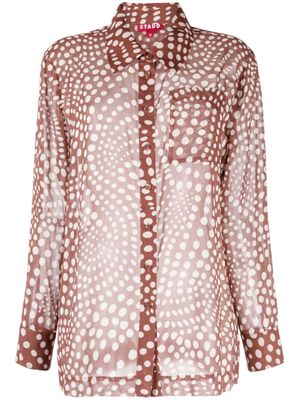 STAUD chemise à imprimé graphique - Marron