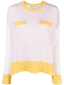 Marni pull en cachemire à design colour block - Rose