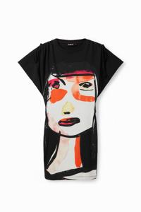 Mini-jurk met arty gezicht - MATERIAL FINISHES - XS