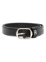 Tommy Hilfiger ceinture en cuir à plaque logo - Noir - thumbnail