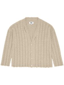 MM6 Maison Margiela cardigan nervuré à col v - Tons neutres