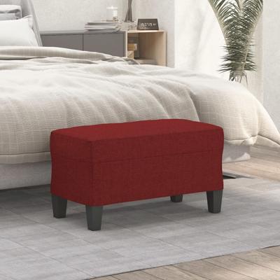 Bankje 70x35x41 cm stof wijnrood