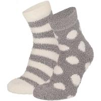 Apollo bedsokken / huissokken - dames - 2-pack - grijs/wit - one size - Slaapsokken - Slofsokken Apollo bedsokken / huissokken - dames - 2-pack - grijs/wit - one size - Slaapsokken - Slofsokken