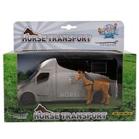Kids Globe die-cast paardentruck met licht en geluid grijs Kids Globe die-cast paardentruck met licht en geluid grijs