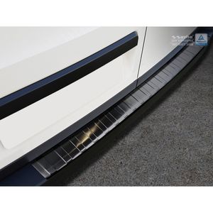 Zwart RVS Bumper beschermer passend voor Volkswagen Crafter TGE 2017- 'Ribs' AV245140