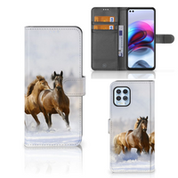 Motorola Moto G100 Telefoonhoesje met Pasjes Paarden - thumbnail