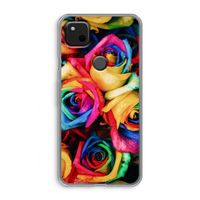 Neon bloemen: Google Pixel 4a Transparant Hoesje Neon bloemen: Google Pixel 4a Transparant Hoesje
