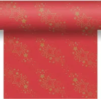 Duni dunicel 3-in-1 tafelloper holiday star 40x480cm rood Duni dunicel 3-in-1 tafelloper holiday star 40x480cm rood