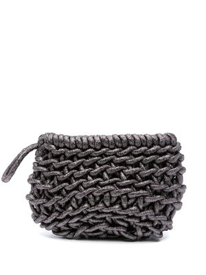 Alienina pochette à effet métallisé - Argent