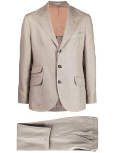 Brunello Cucinelli costume à veste à simple boutonnage - Vert