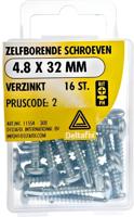 Zelfb.schroef 4.8x32mm verz 16st - Deltafix