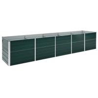 VidaXL Plantenbak verhoogd 400x80x45 cm gegalvaniseerd staal groen