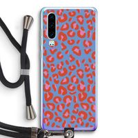 Leopard blue: Huawei P30 Transparant Hoesje met koord