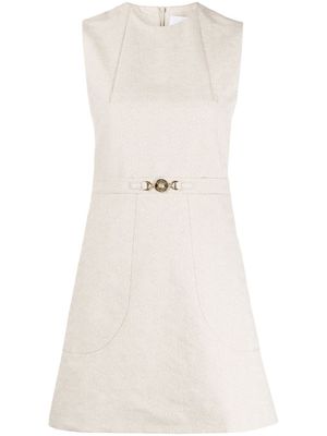 Patou robe courte évasée à logo en jacquard - Tons neutres