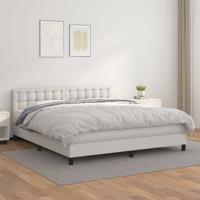 Boxspring met matras kunstleer wit 160x200 cm