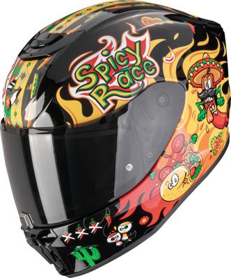 SCORPION EXO-Jnr Air Yucatan, Kinder motorhelm, Zwart-Geel-Rood