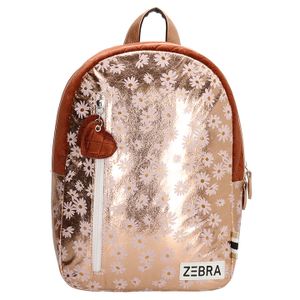 Zebra Trends Girls Rugzak M Metallic Flower Pink